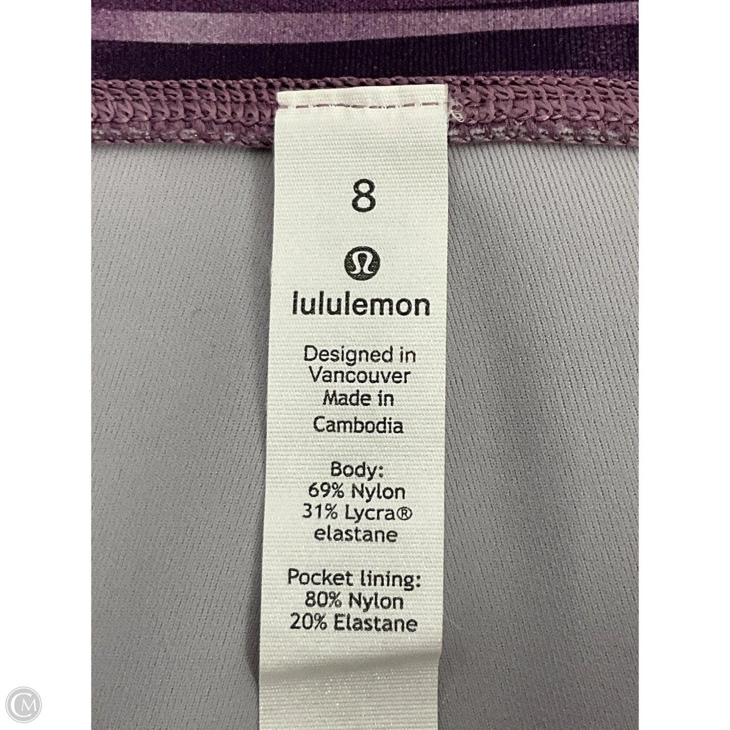 Athletic Leggings By Lululemon In Purple, Size: 8