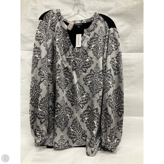 Top Long Sleeve By Lane Bryant In Silver, Size: 1x