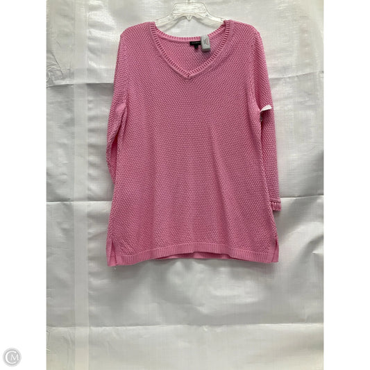 Sweater Short Sleeve By Talbots In Pink, Size: L
