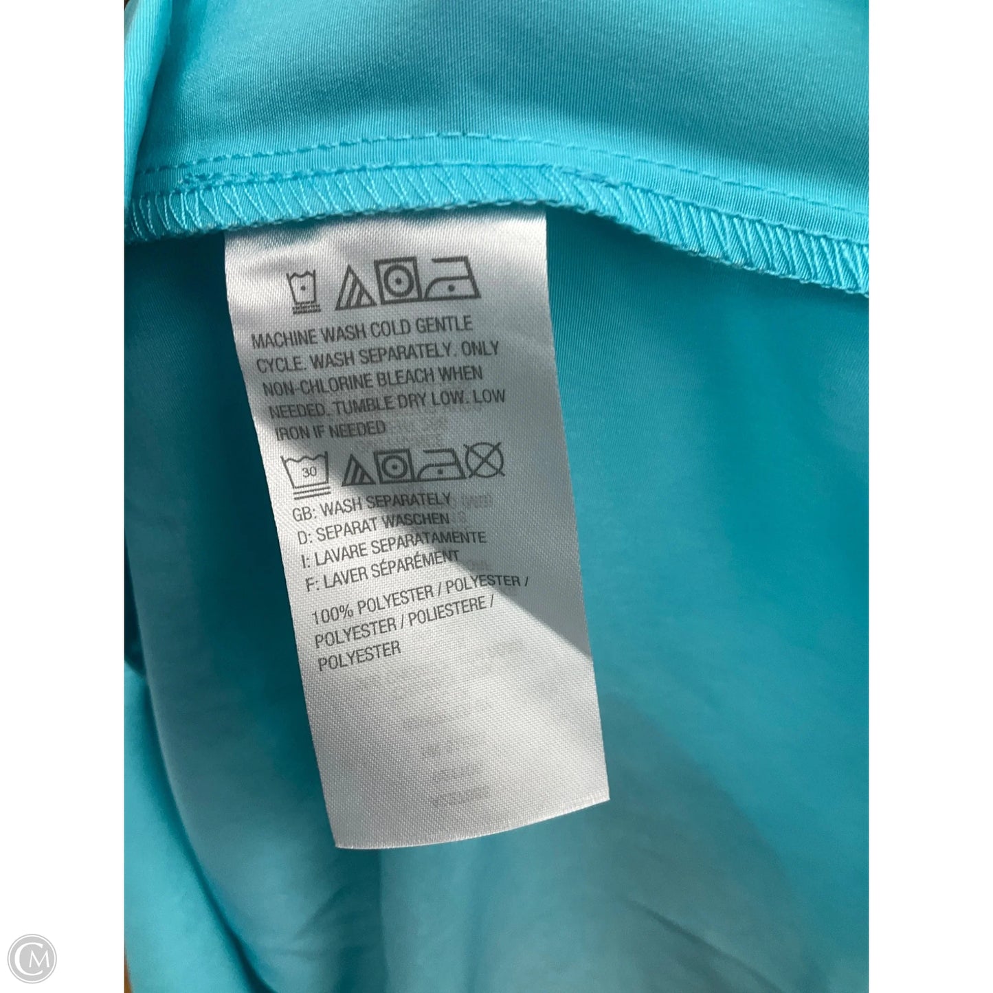 Blouse Long Sleeve By Denim And Company In Teal, Size: L