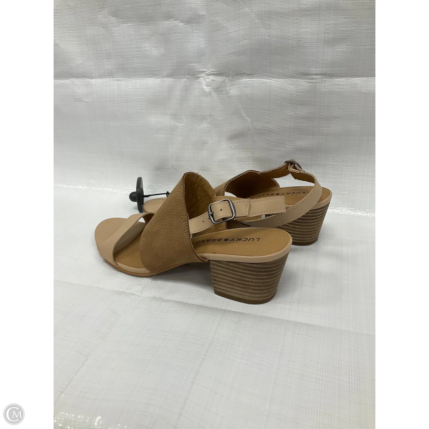 Sandals Heels Block By Lucky Brand In Tan, Size: 8