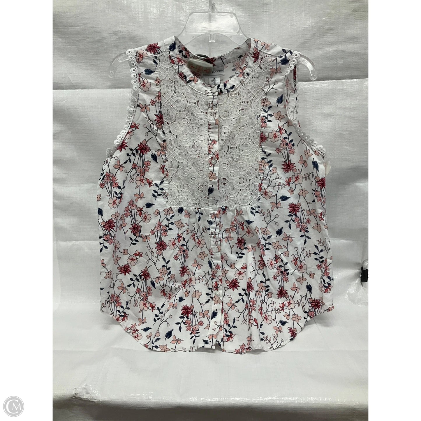 Top Sleeveless By Liz Claiborne In Floral Print, Size: M