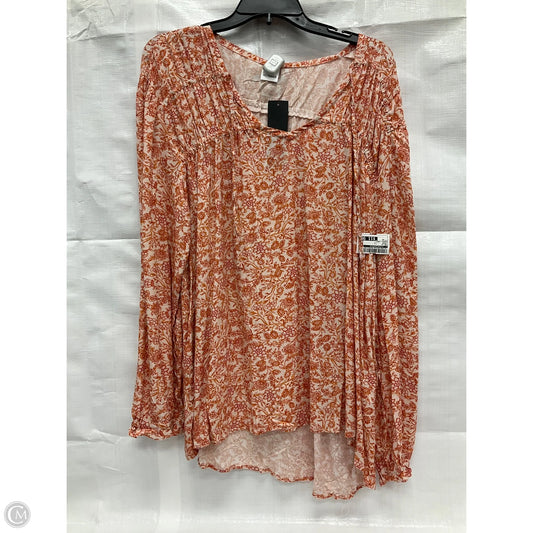 Top Long Sleeve By Clothes Mentor In Orange, Size: 3x