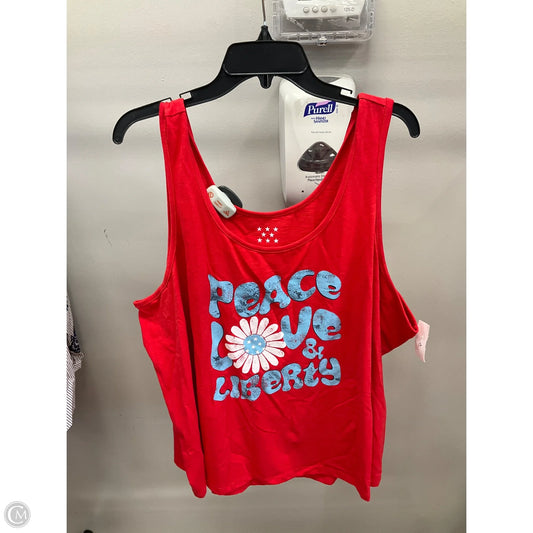 Top Sleeveless By Clothes Mentor In Red, Size: 3x