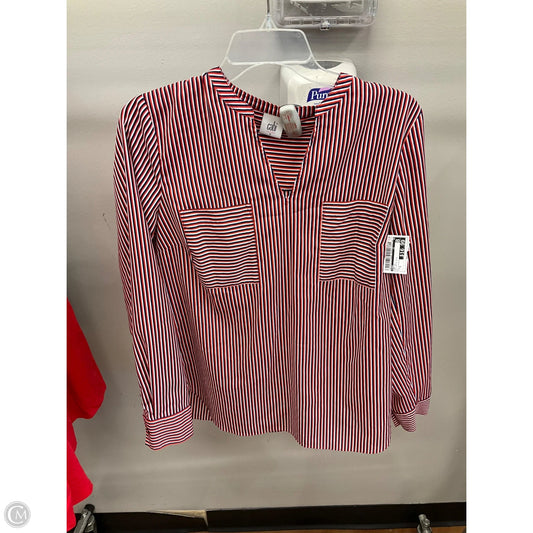 Top Long Sleeve By Cabi In Red White Blue, Size: S