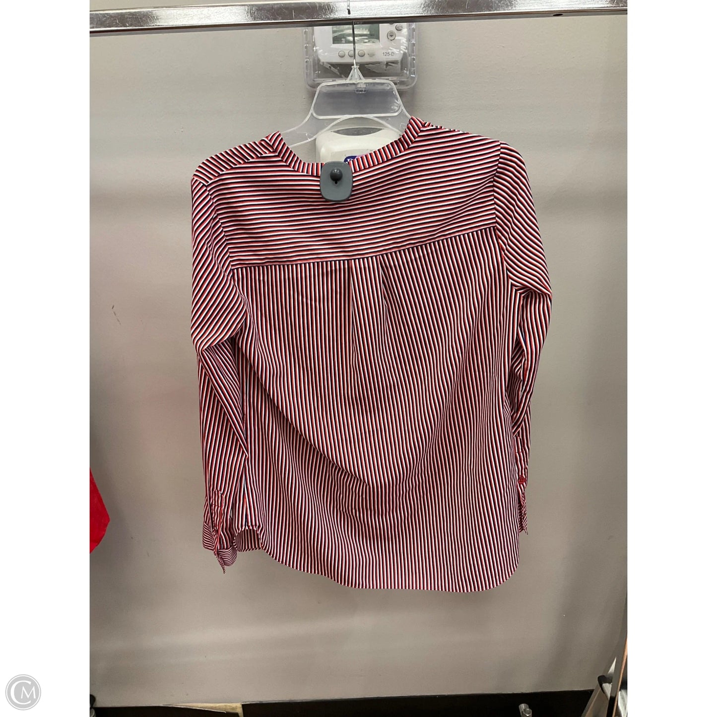 Top Long Sleeve By Cabi In Red White Blue, Size: S