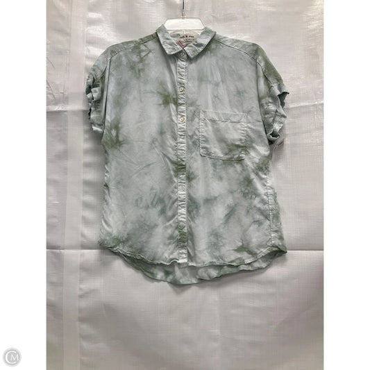 Top Short Sleeve By Cloth & Stone In Green & White, Size: S
