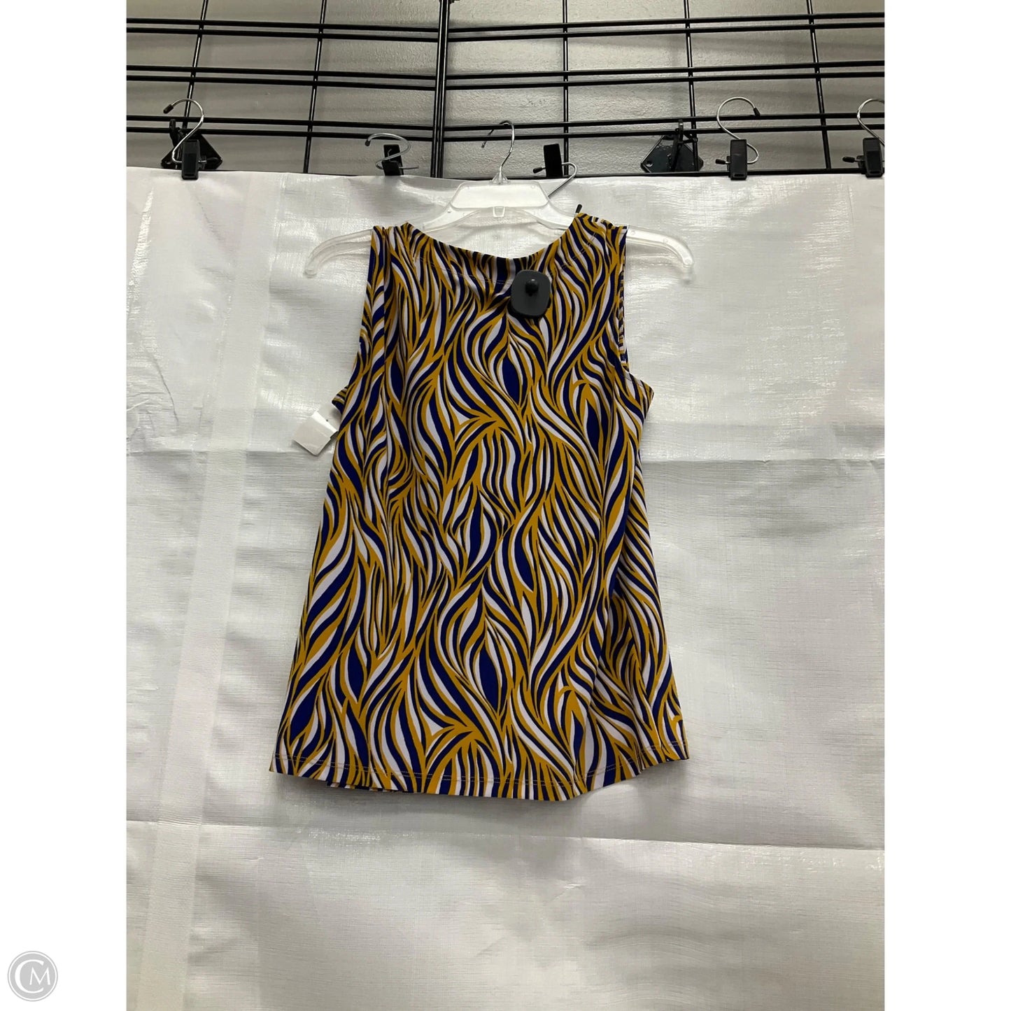 Top Sleeveless By Evan-picone In Blue & Yellow, Size: S