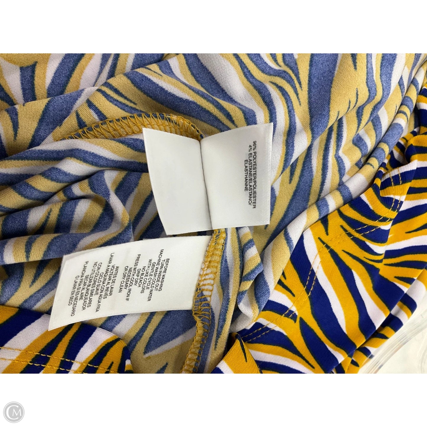 Top Sleeveless By Evan-picone In Blue & Yellow, Size: S