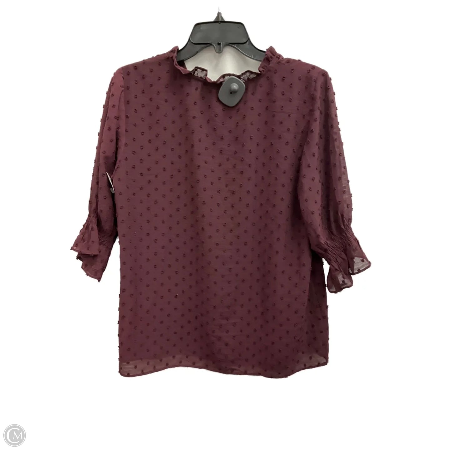 Top Short Sleeve By Cece In Maroon, Size: S