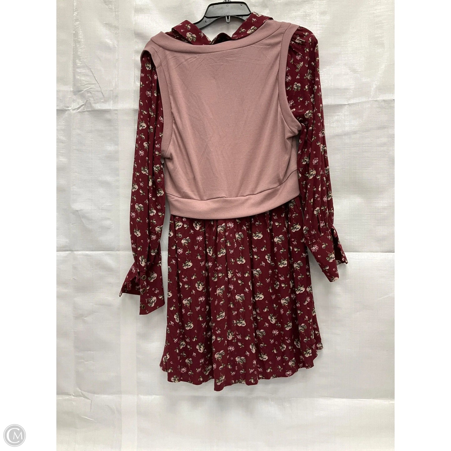 Tunic Long Sleeve By Lily Rose In Maroon, Size: Xl