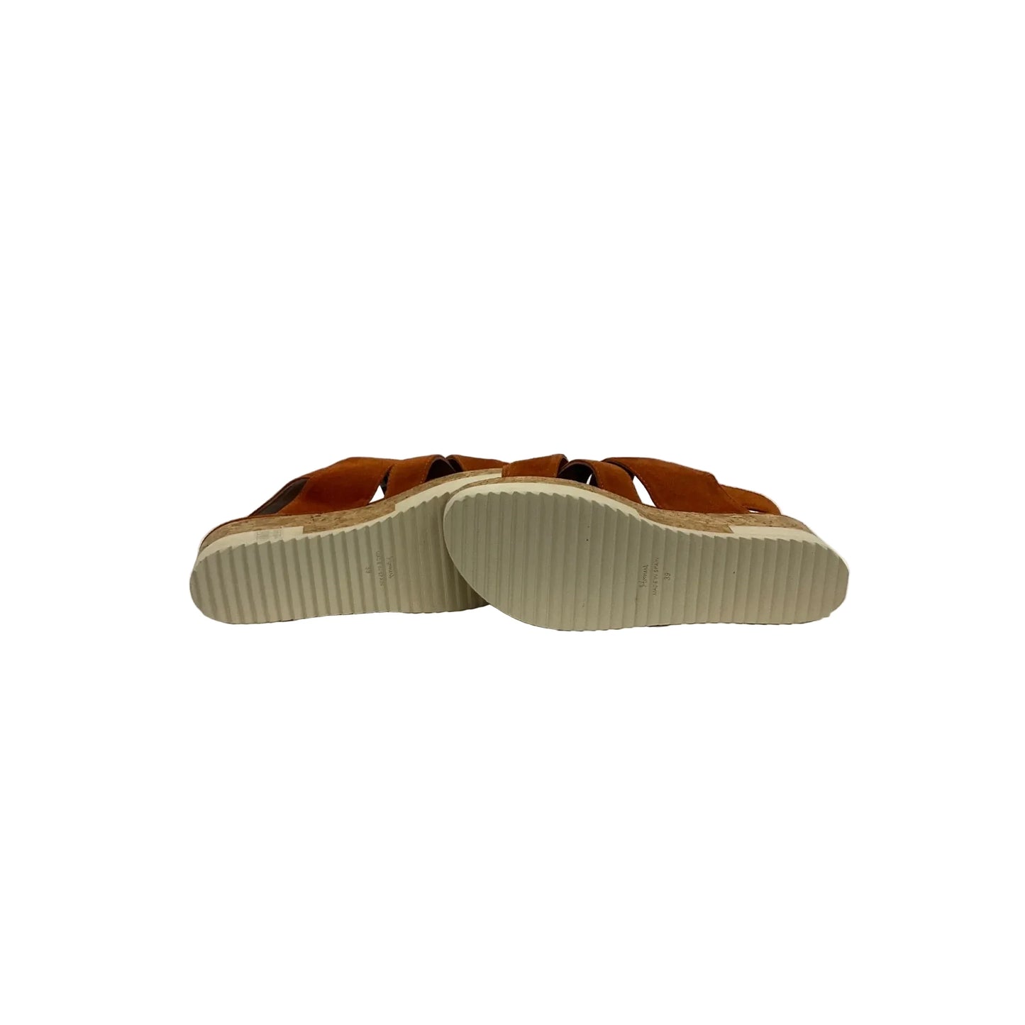 Clearance-Sandals Heels Wedge By Cma In Orange, Size: 8.5