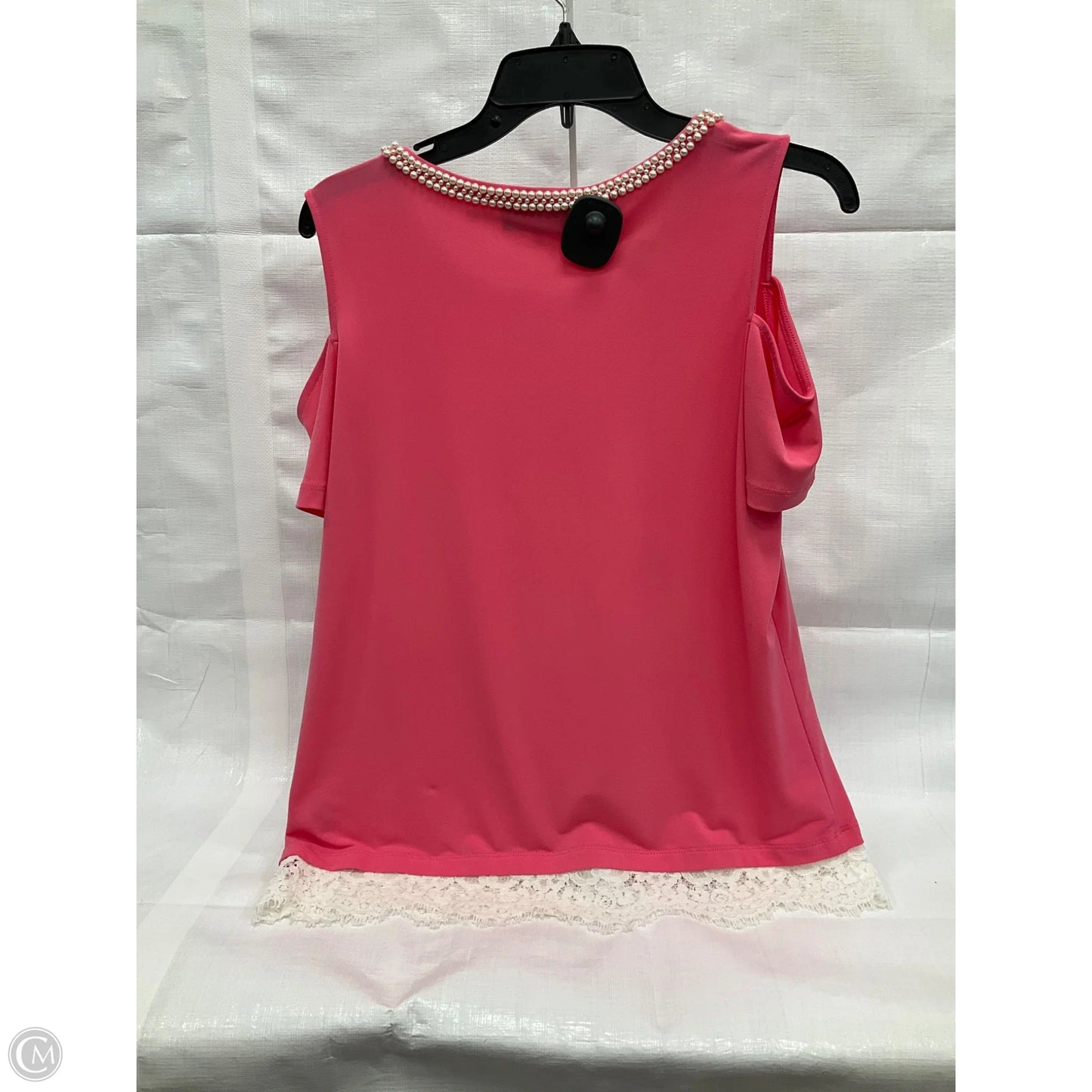 Top Short Sleeve Designer By Karl Lagerfeld In Pink, Size: S