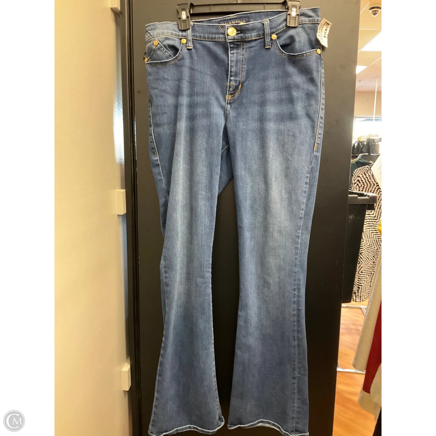 Jeans Boot Cut By Rock And Republic In Blue Denim, Size: 16