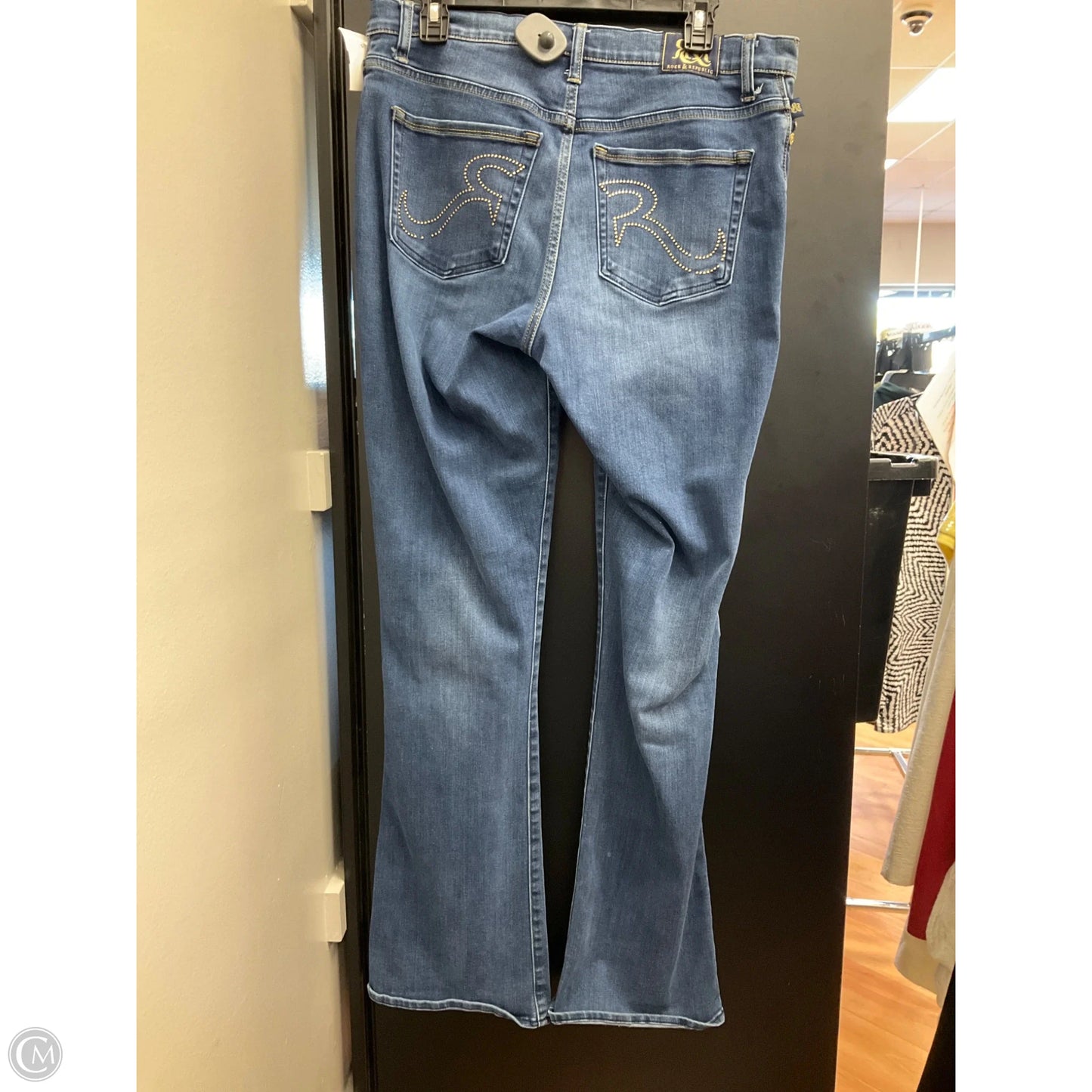 Jeans Boot Cut By Rock And Republic In Blue Denim, Size: 16