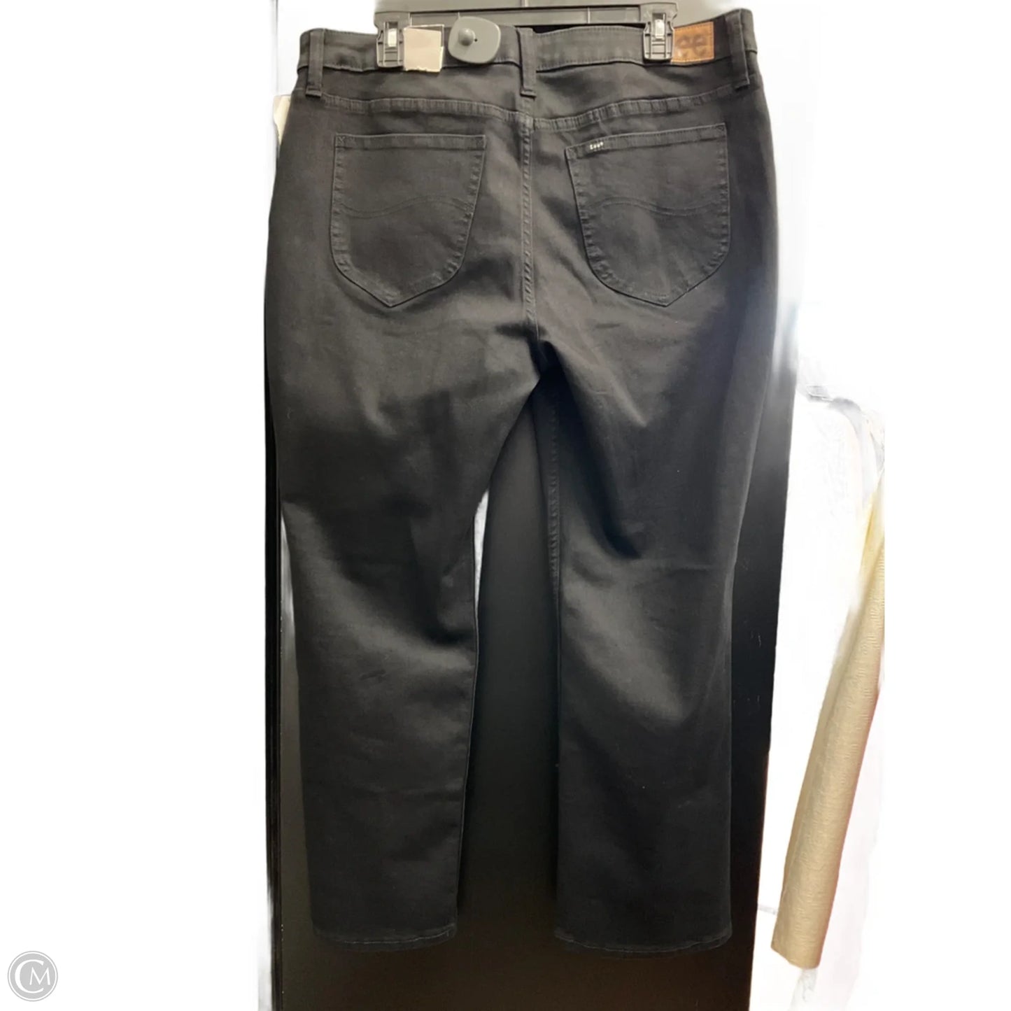 Jeans Straight By Lee In Black Denim, Size: 16
