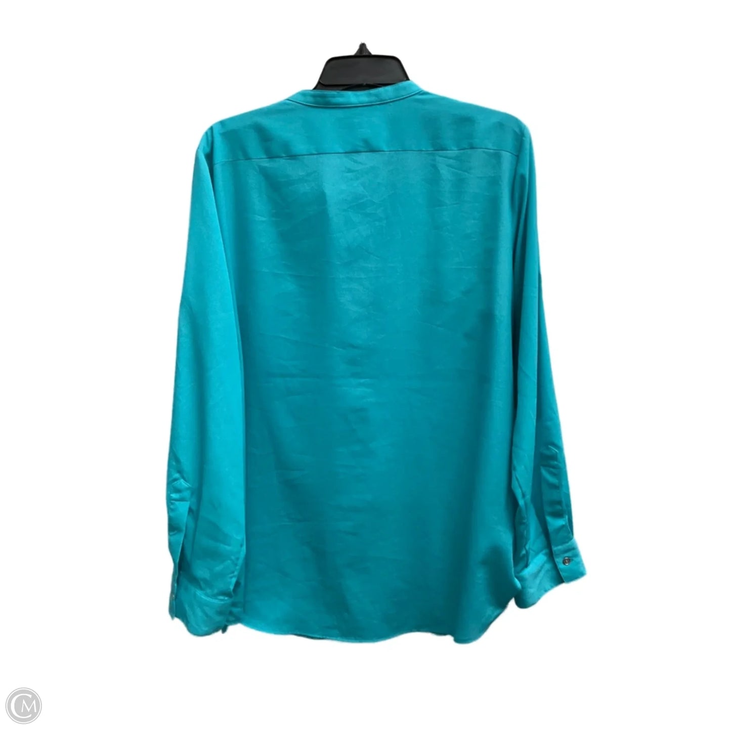 Top Long Sleeve By Calvin Klein In Teal, Size: Xl