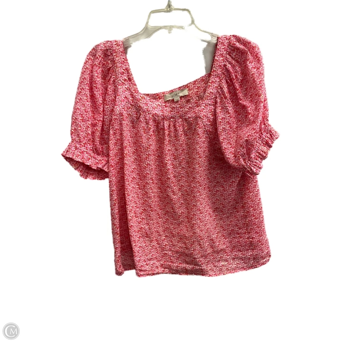 Top Short Sleeve By Loft In Pink, Size: M