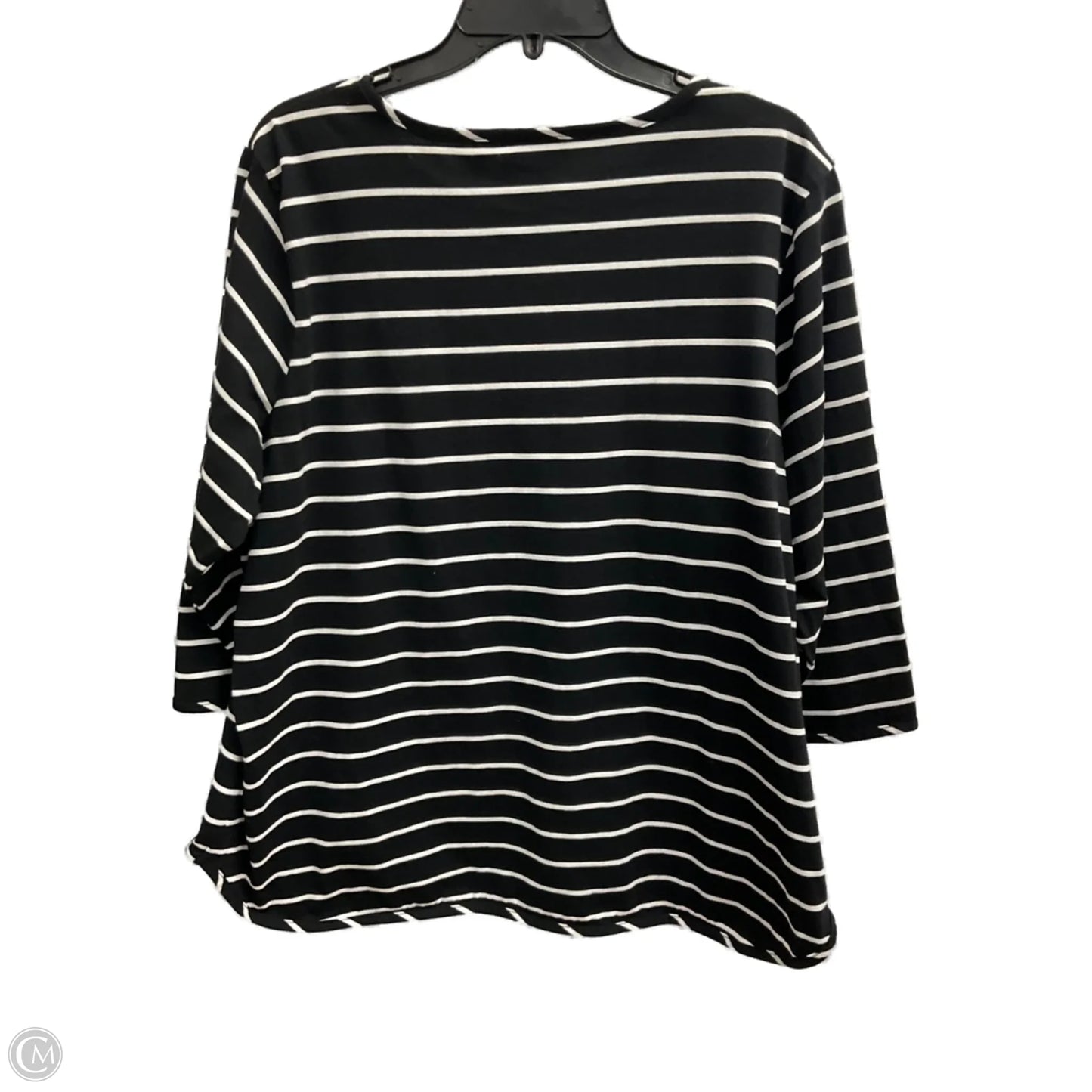 Top 3/4 Sleeve By Bob Mackie Qvc In Striped Pattern, Size: 1x