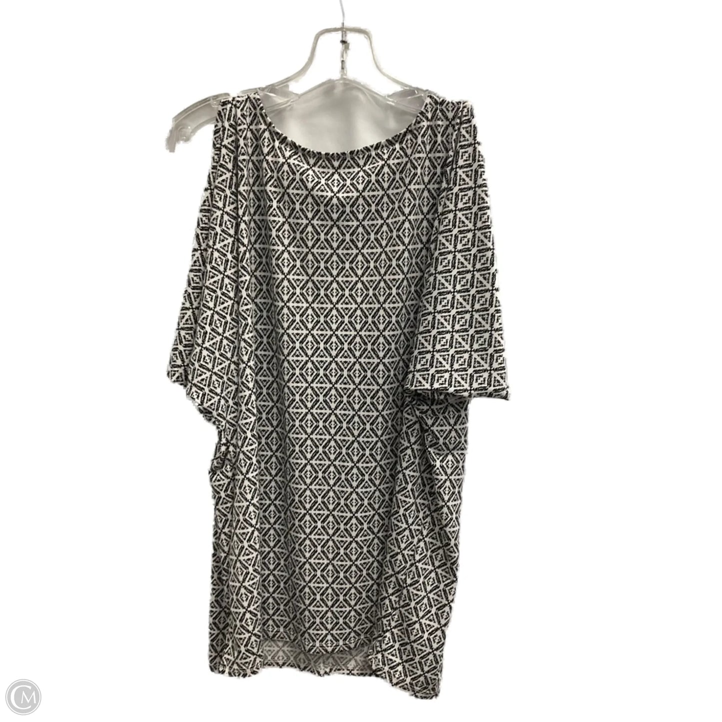 Top Short Sleeve By Jones New York In Black & White, Size: L
