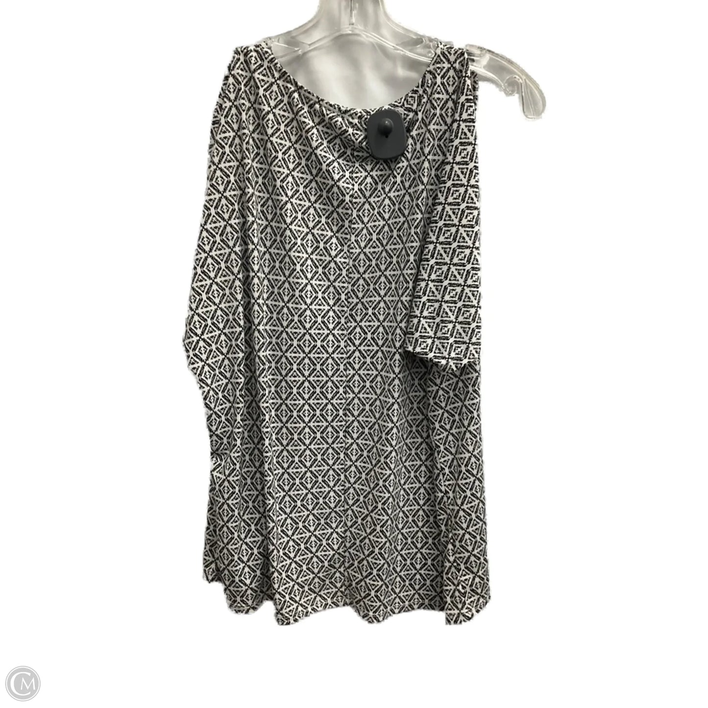 Top Short Sleeve By Jones New York In Black & White, Size: L