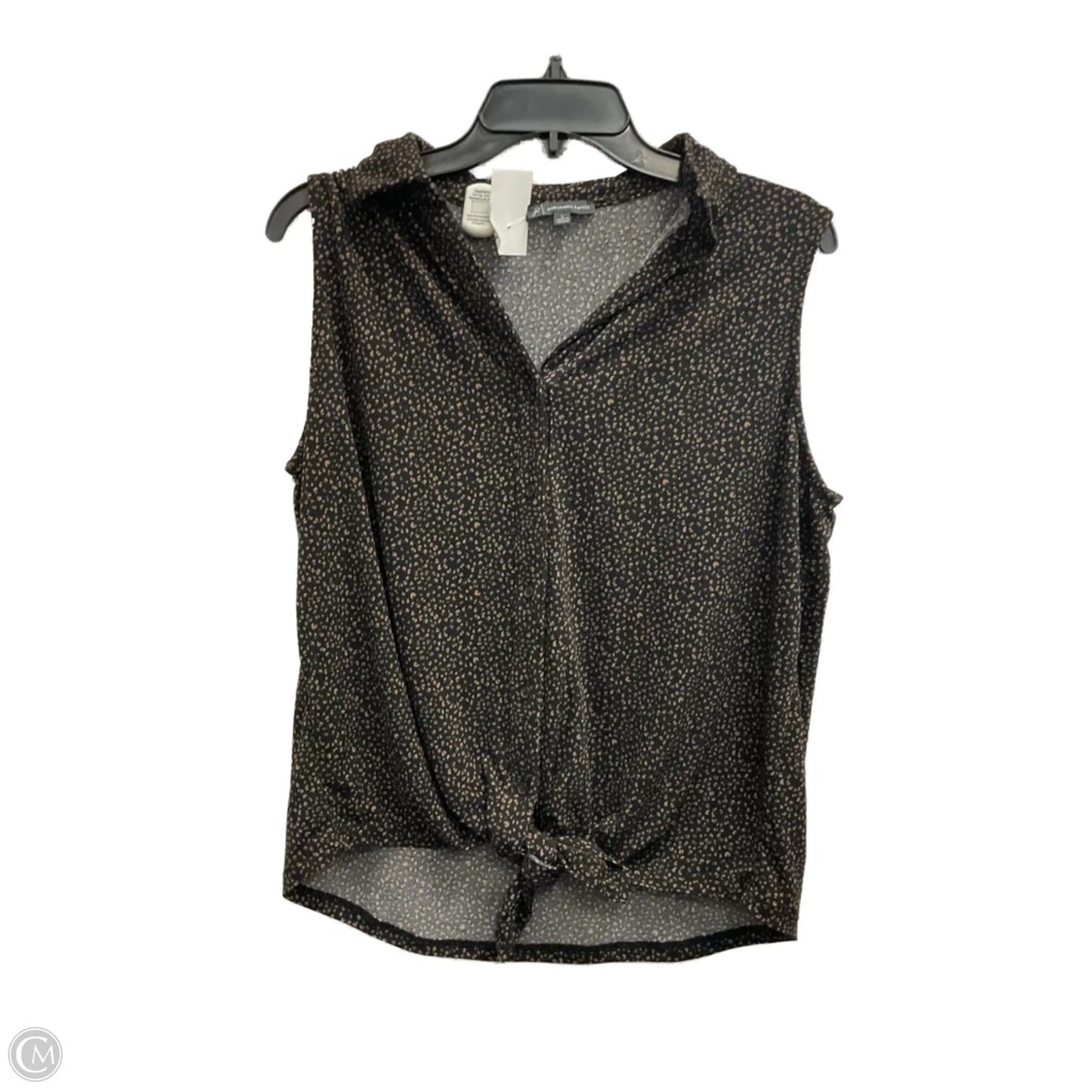 Top Sleeveless By Adrianna Papell In Black & Brown, Size: L