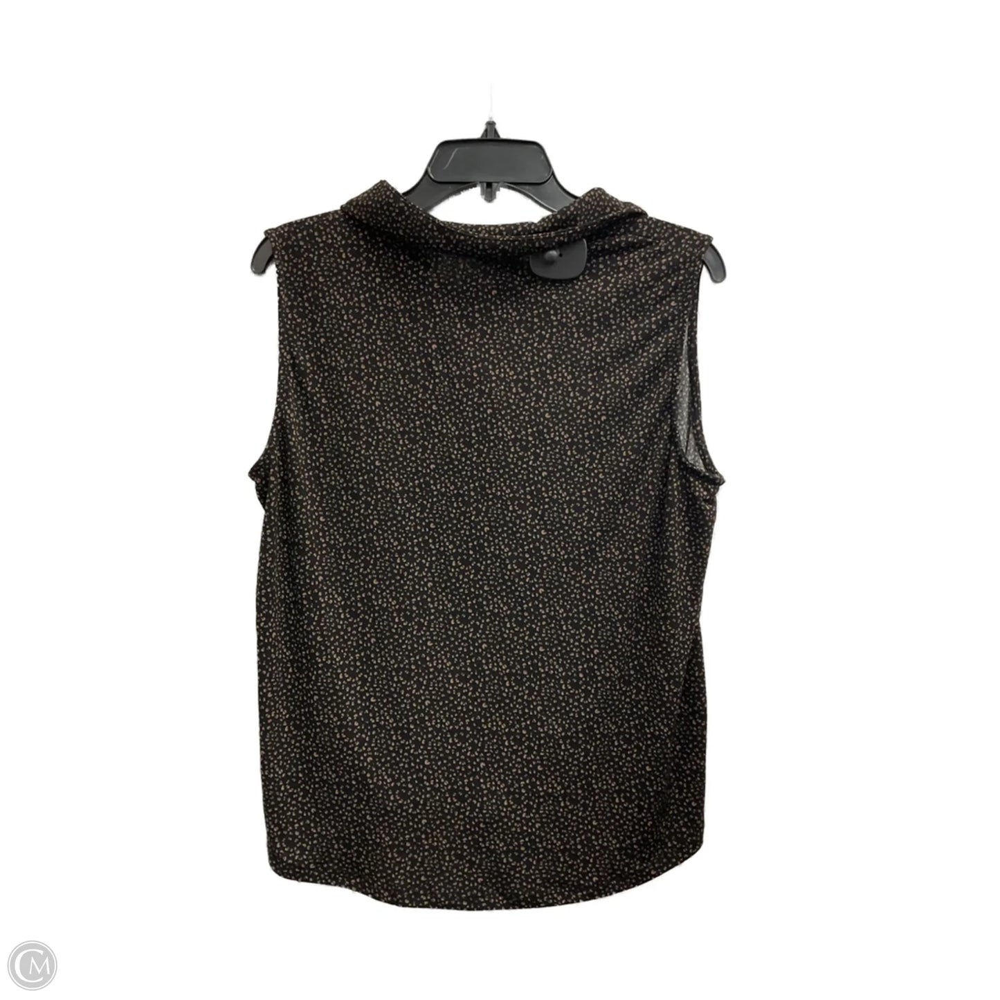 Top Sleeveless By Adrianna Papell In Black & Brown, Size: L