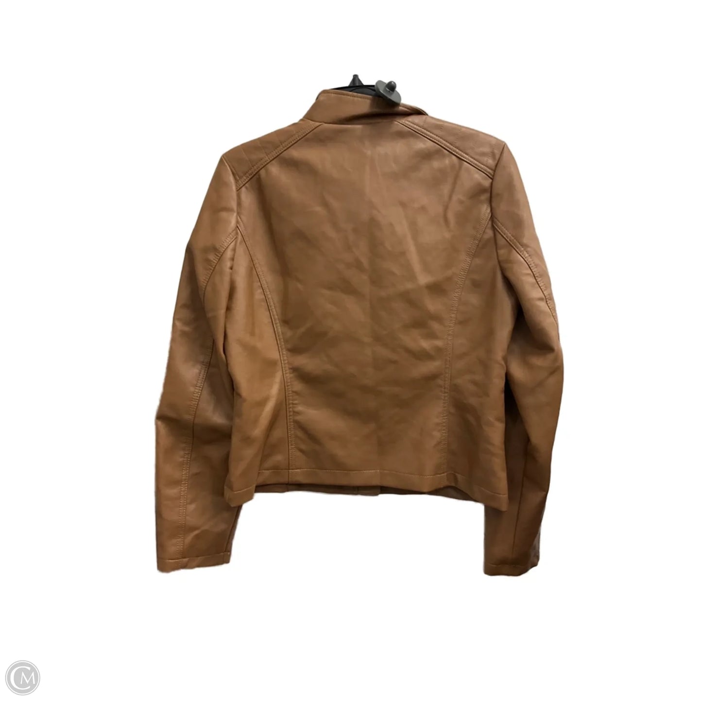 Jacket Moto By Clothes Mentor In Brown, Size: M