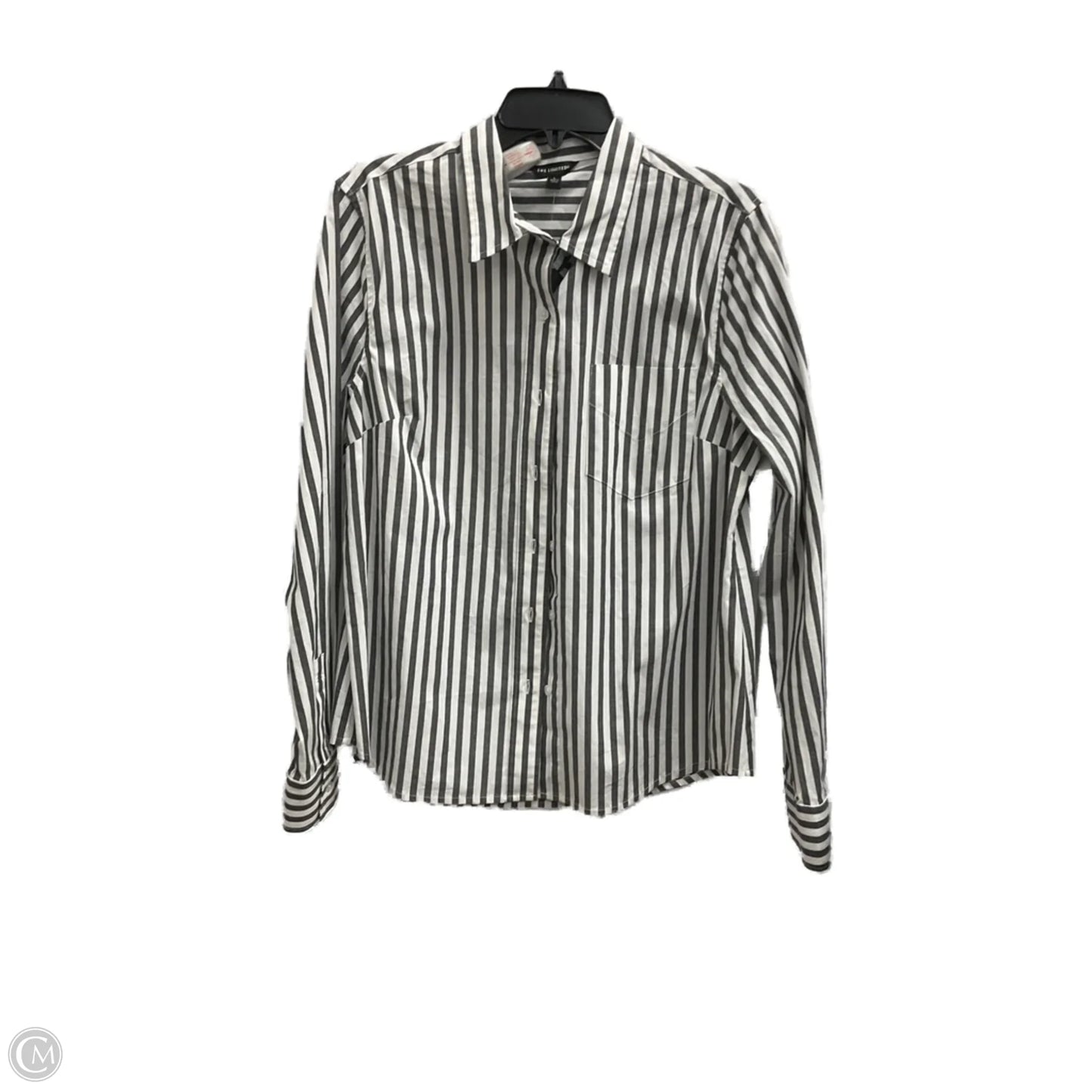 Blouse Long Sleeve By Limited In Striped Pattern, Size: L