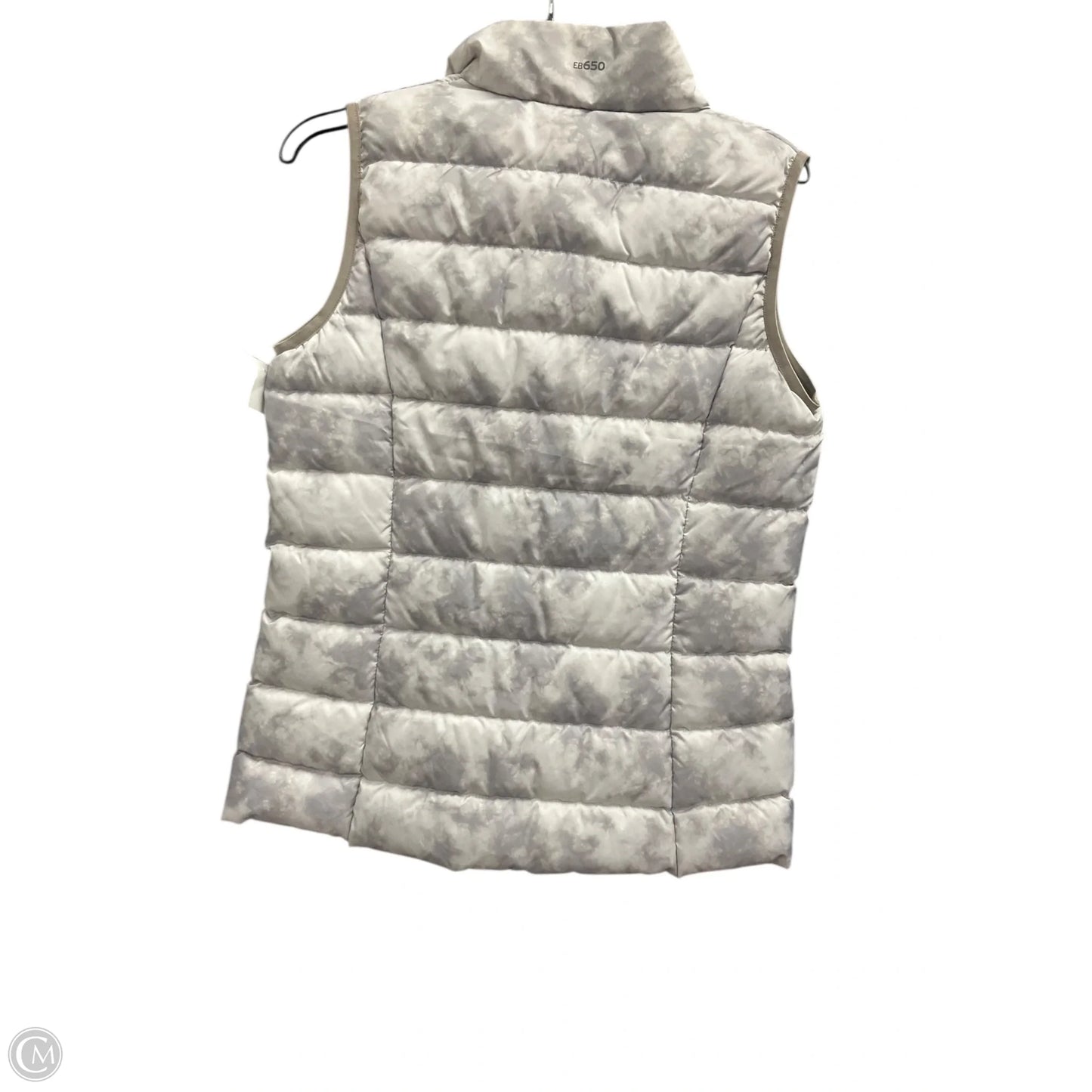 Vest Puffer & Quilted By Eddie Bauer In Grey & White, Size: S