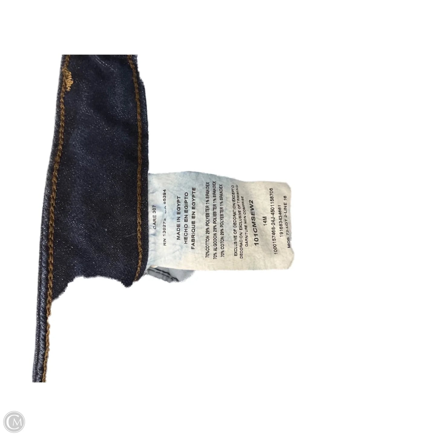Jeans Straight By Lee In Blue Denim, Size: 16