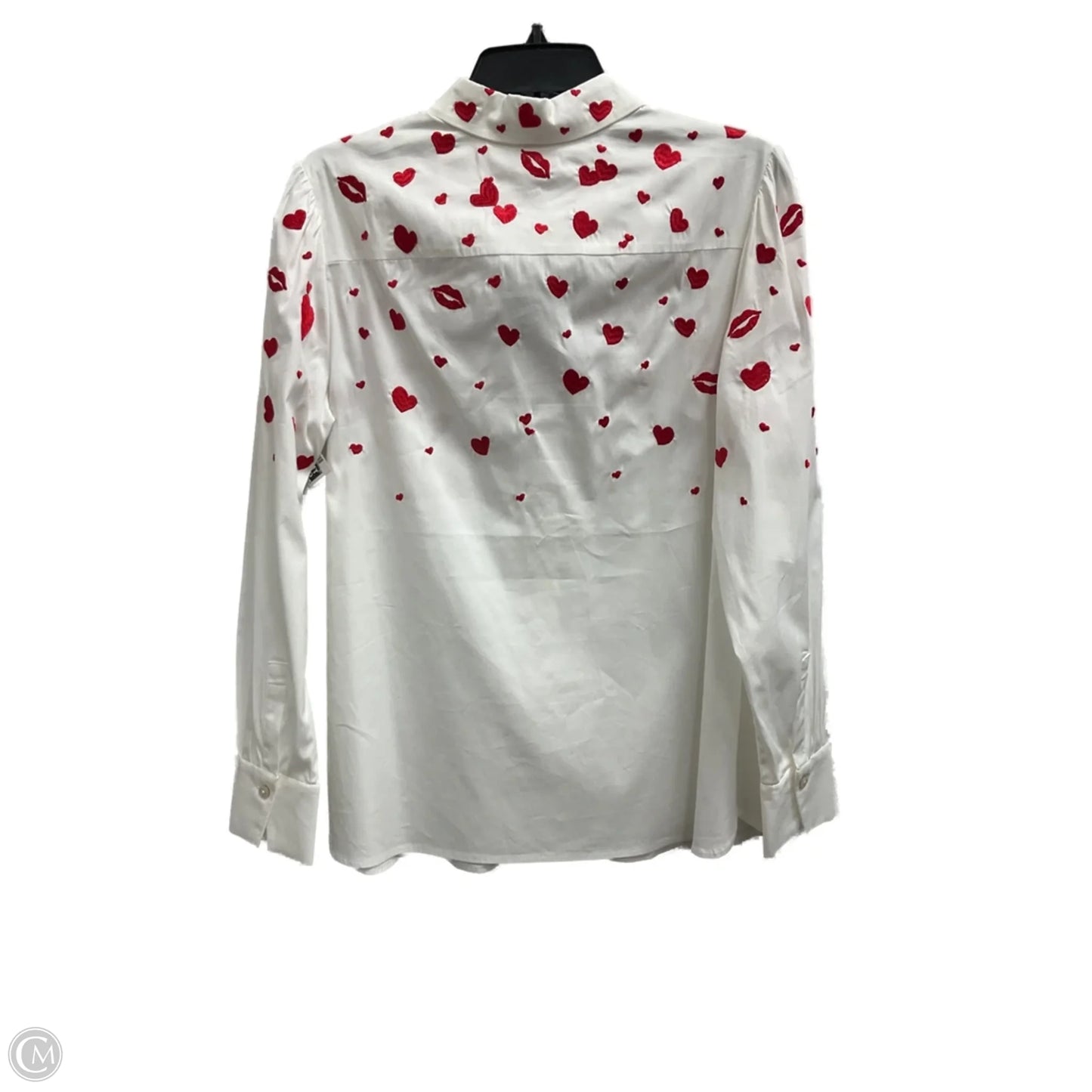 Blouse Long Sleeve By Chicos In White, Size: M