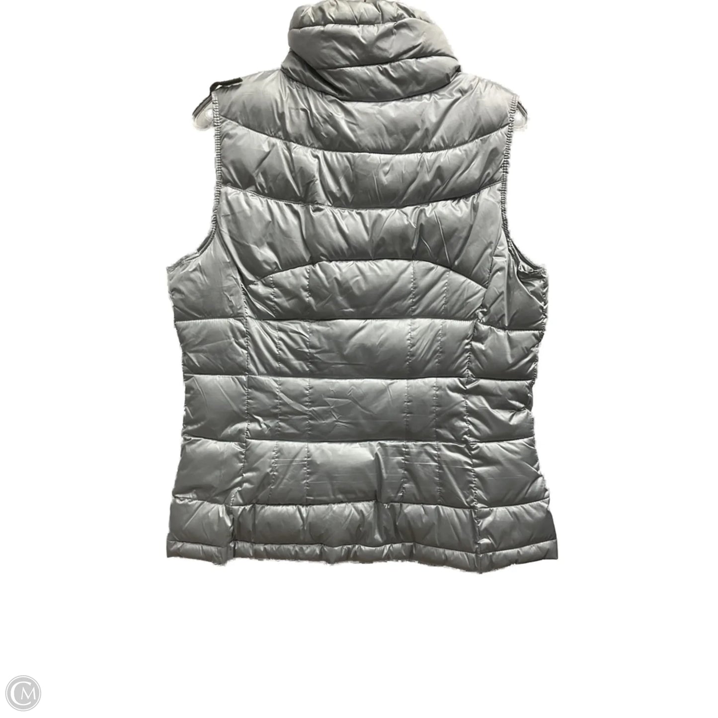 Vest Puffer & Quilted By Calvin Klein In Silver, Size: L