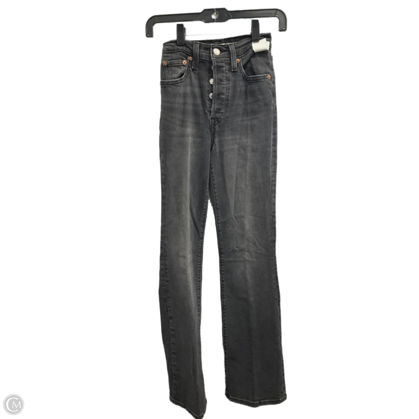 Jeans Boot Cut By Levis In Black Denim, Size: 0