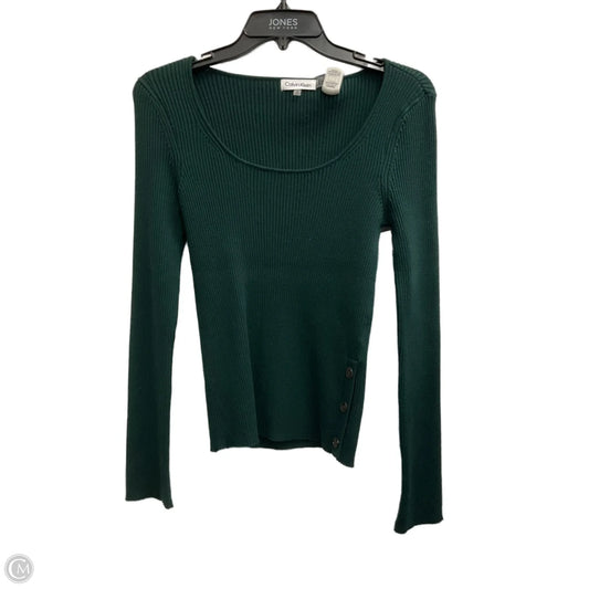 Top Long Sleeve By Calvin Klein In Green, Size: S