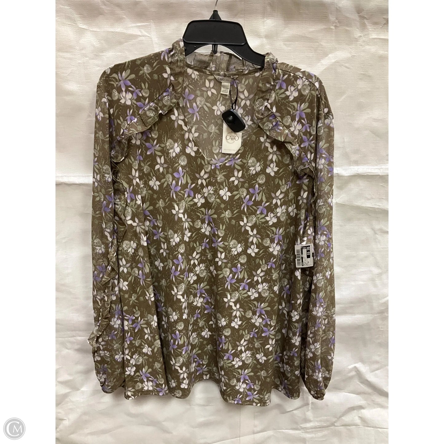 Top Long Sleeve By Cato In Floral Print, Size: 2x