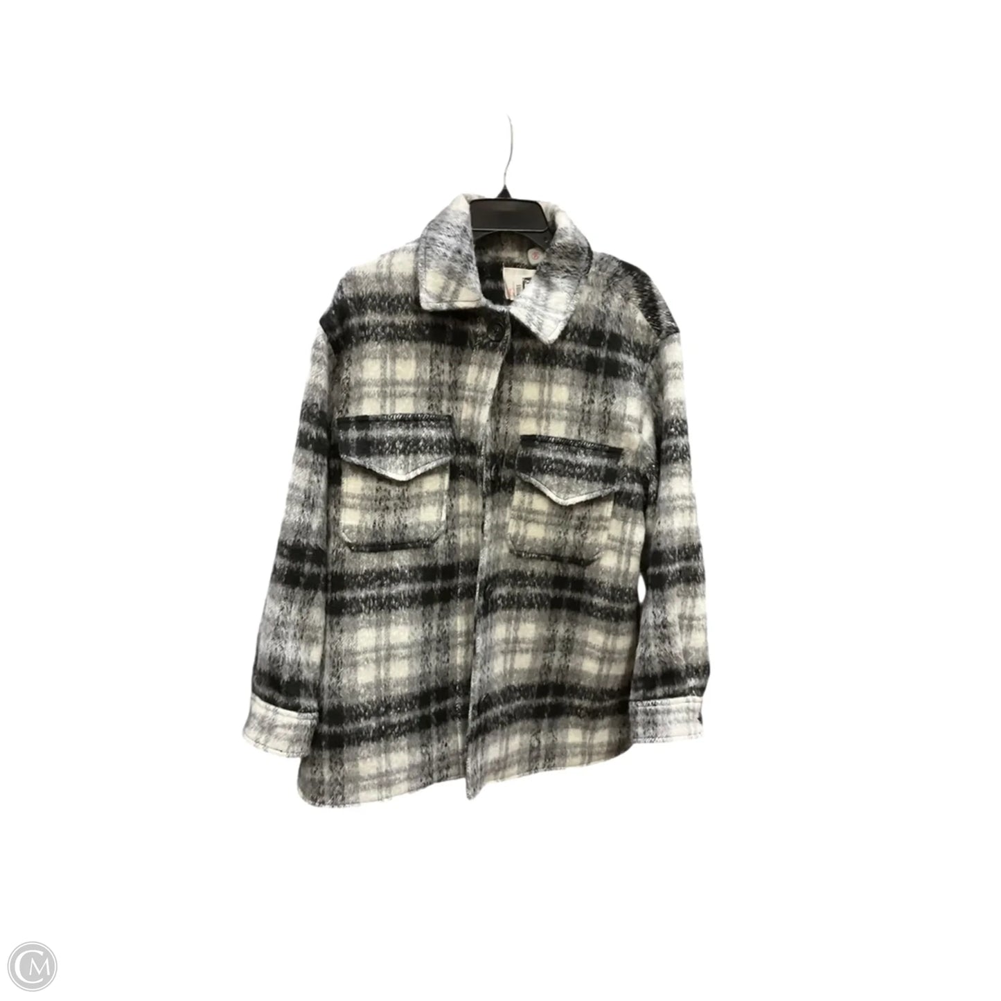 Jacket Shirt By Gianni Bini In Black & White, Size: L