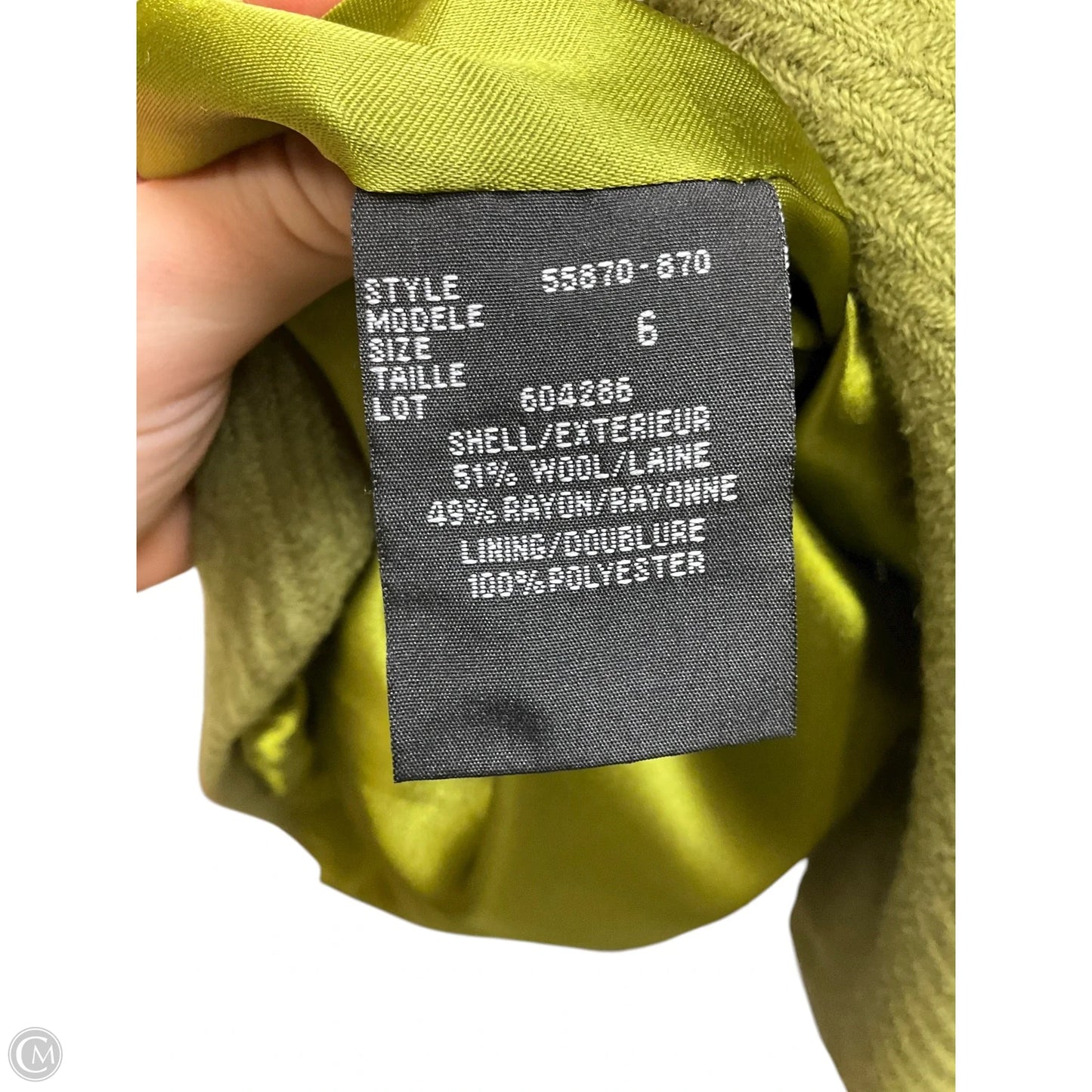 Coat Peacoat By Tribal In Green, Size: S