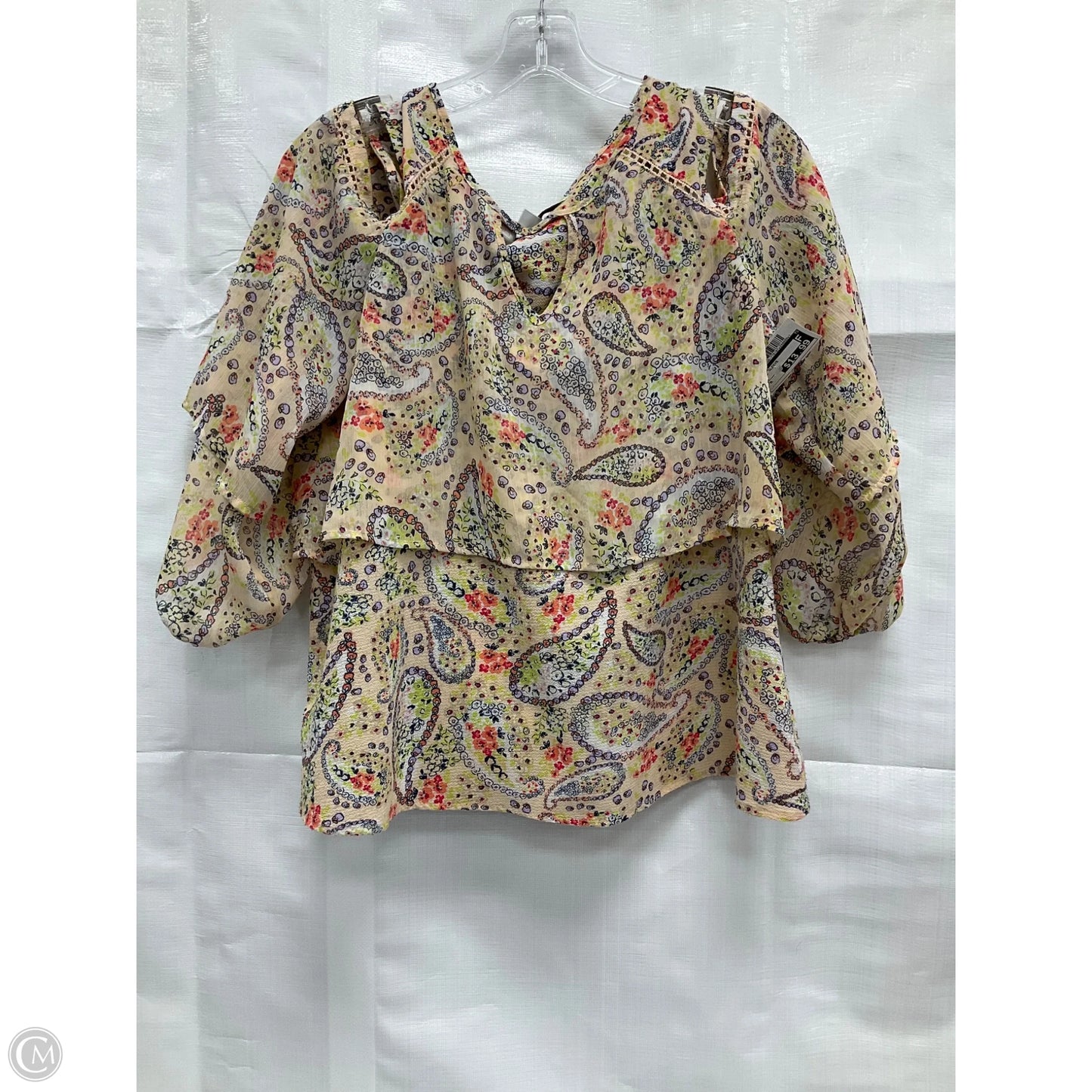 Top 3/4 Sleeve By Fever In Multi-colored, Size: M