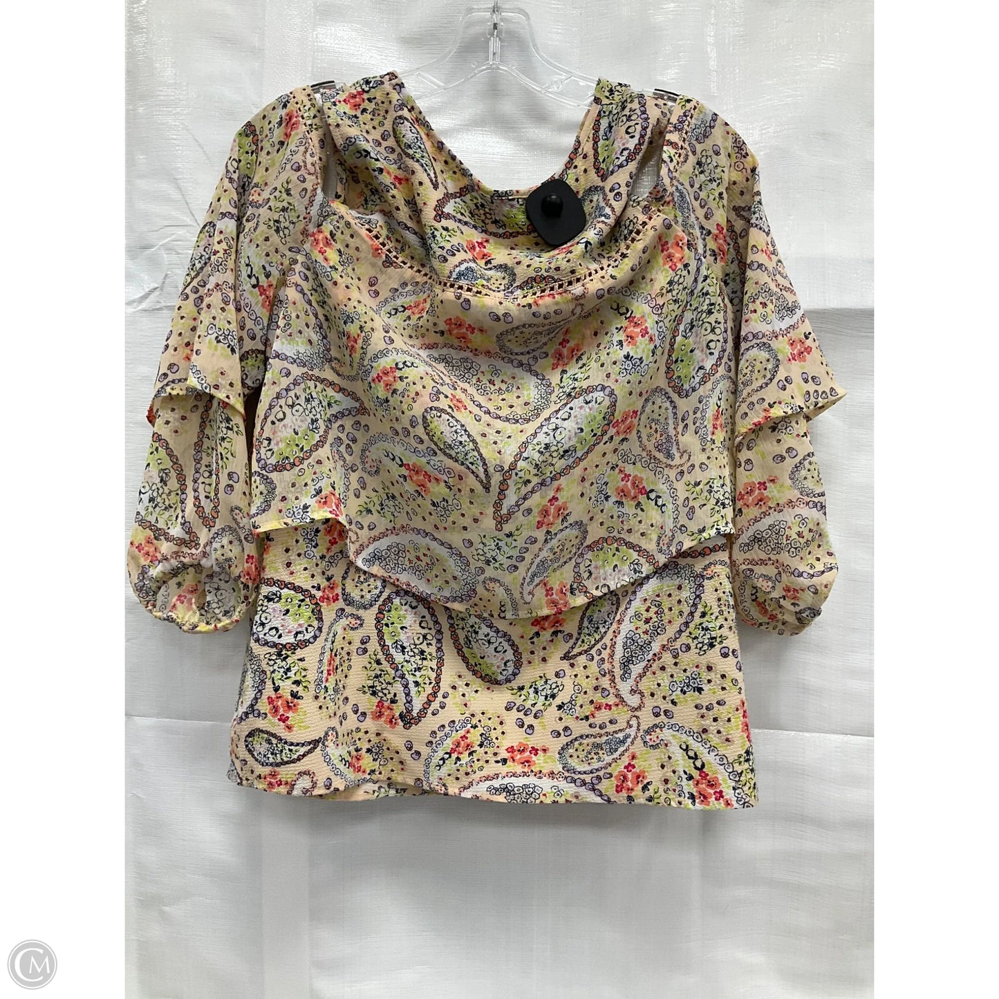 Top 3/4 Sleeve By Fever In Multi-colored, Size: M
