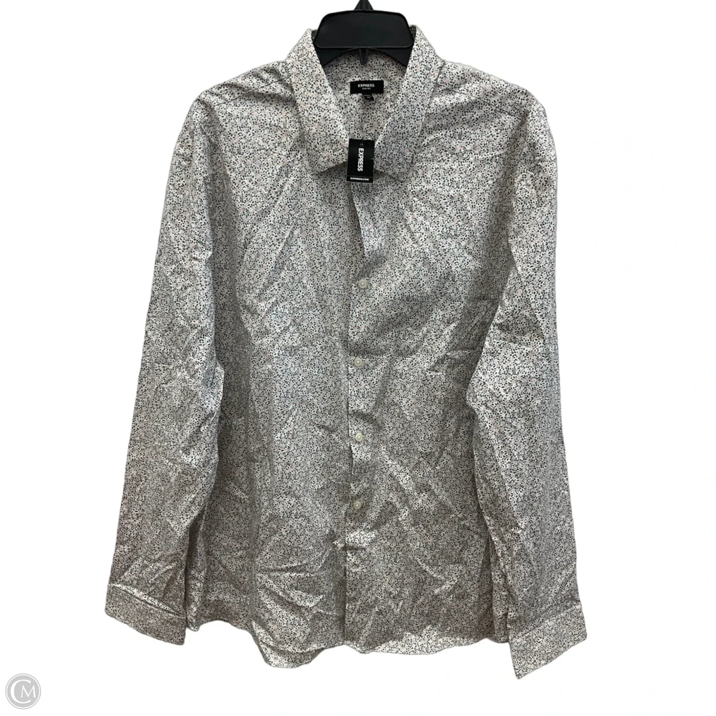 Blouse Long Sleeve By Express In Floral Print, Size: Xxl