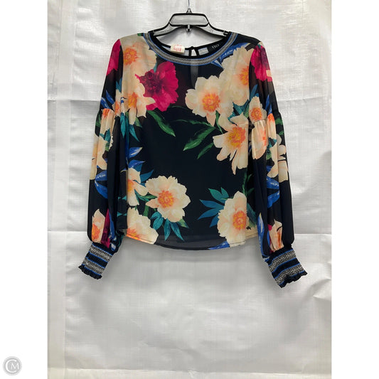 Top Long Sleeve By Vici In Floral Print, Size: S
