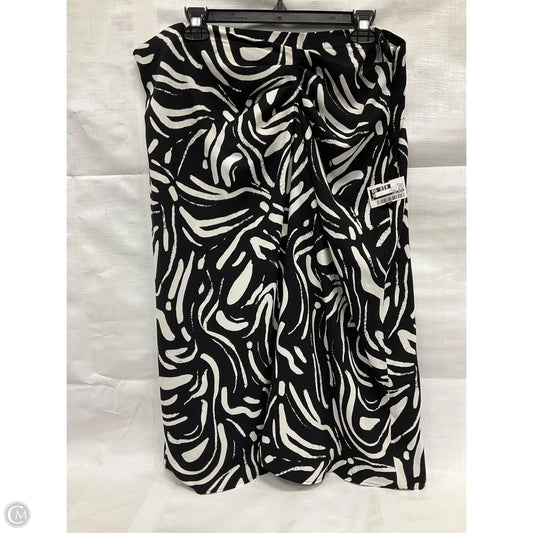 Skirt Midi By Nine West In Black & White, Size: Xl