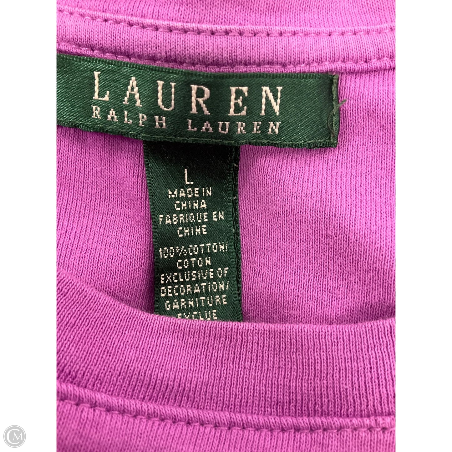 Top Short Sleeve By Lauren By Ralph Lauren In Purple, Size: L