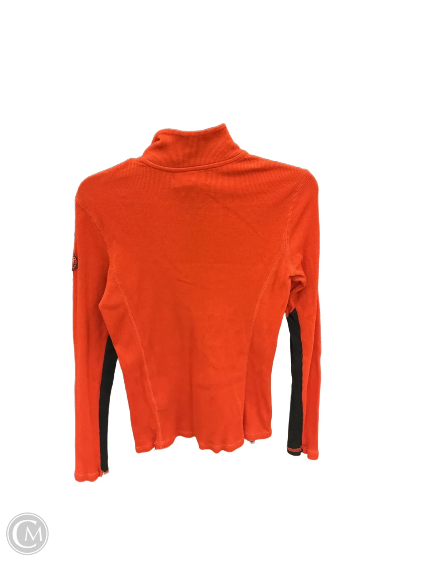 Athletic Top Long Sleeve Collar By Lauren By Ralph Lauren In Orange, Size: M