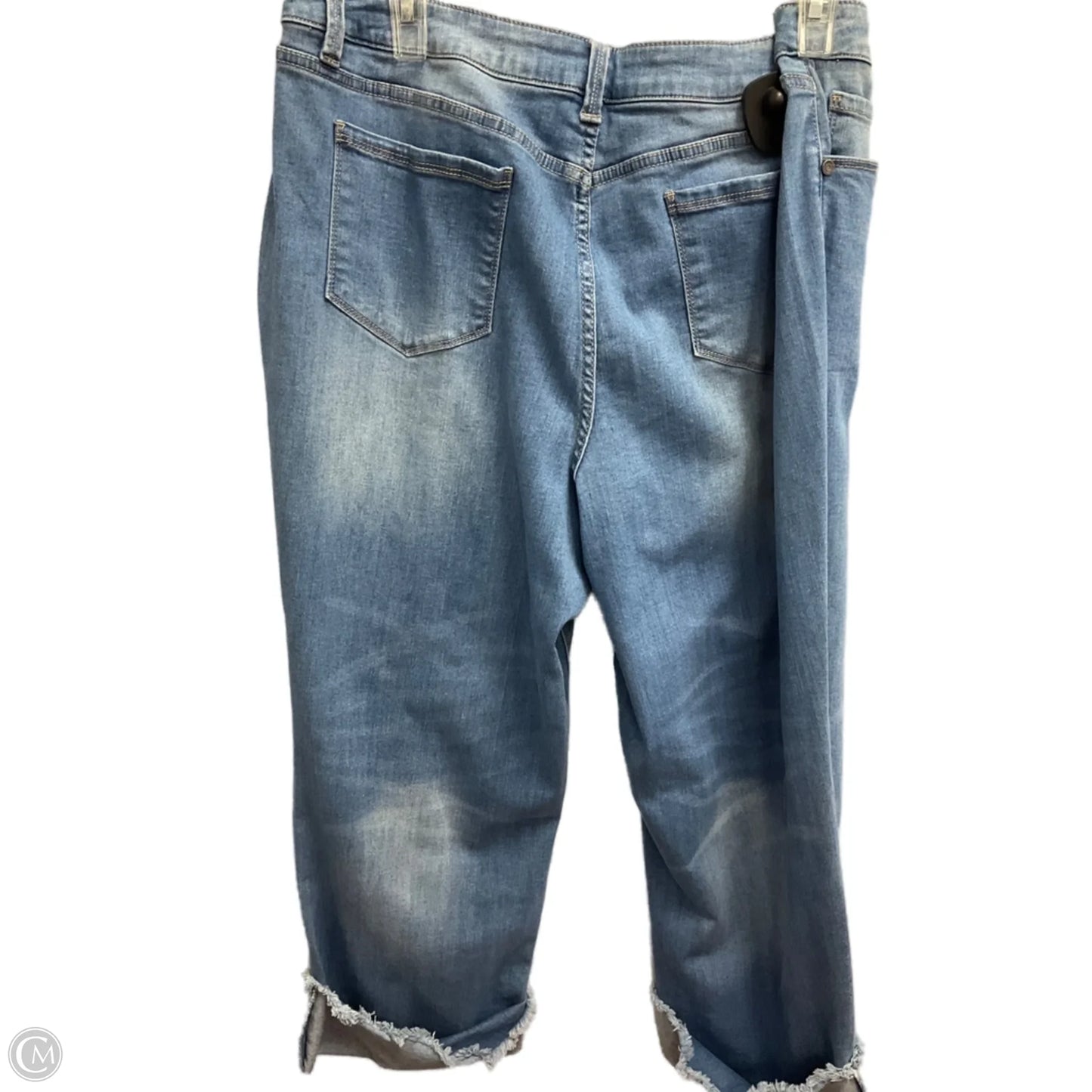 Jeans Straight By Susan Graver In Blue Denim, Size: 16