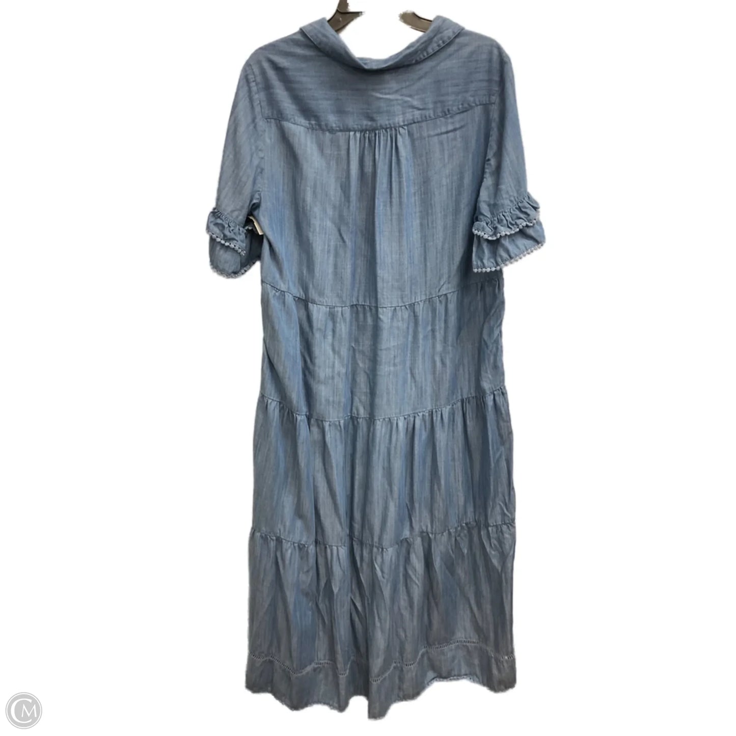 Dress Casual Maxi By Chicos In Blue Denim, Size: L