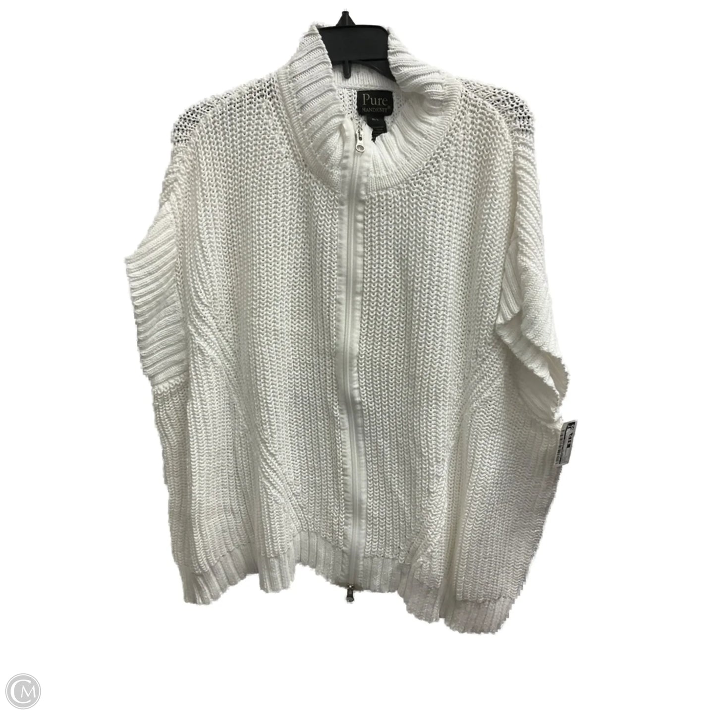 Sweater Short Sleeve By Clothes Mentor In White, Size: L