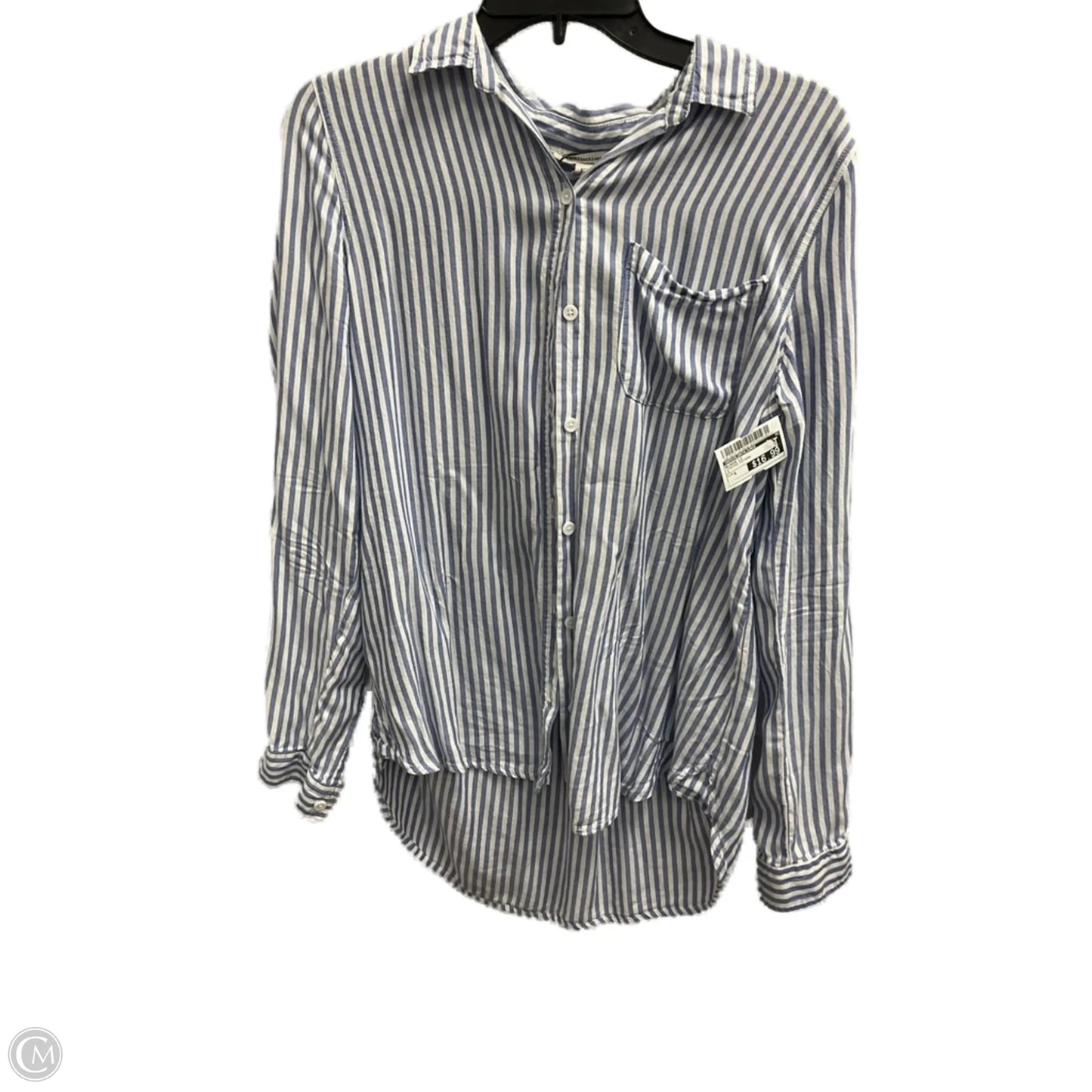 Blouse Long Sleeve By Beachlunchlounge In Striped Pattern, Size: S