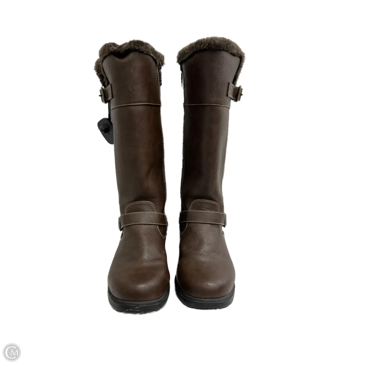 Boots Mid-calf Flats By Totes In Brown, Size: 9
